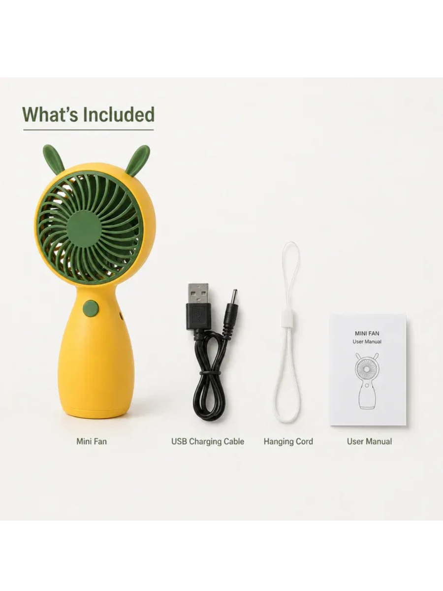 Portable USB Rechargeable Mini Handheld Fan